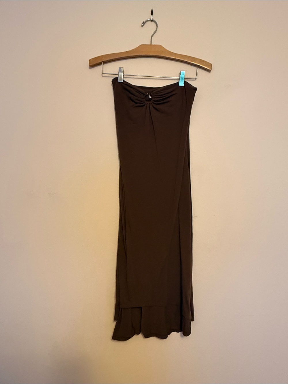 Susana Monaco Brown Strapless Maxi Dress